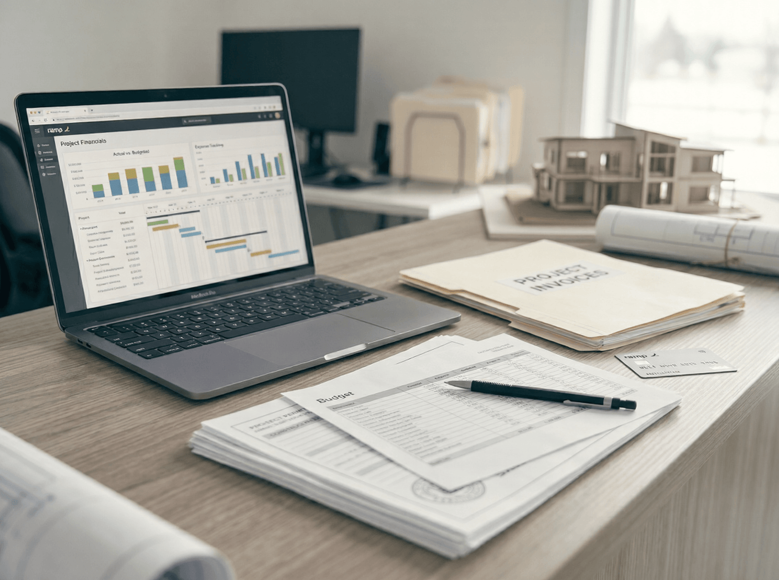 Financial dashboard showing project accounting overview