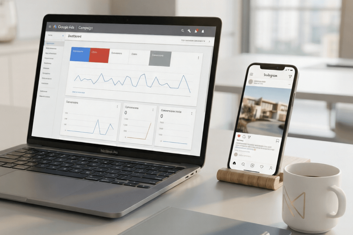 Marketing analytics dashboard showing growth metrics