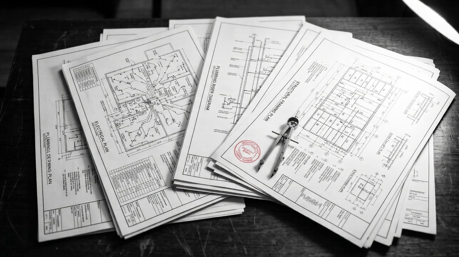 Electrical and plumbing structural layout plans